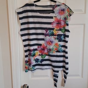 Multi-color, Striped Summer Top